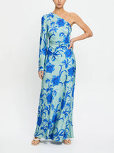 Elegant One-shoulder Floral Eye-catching Slim-fit Maxi Dress