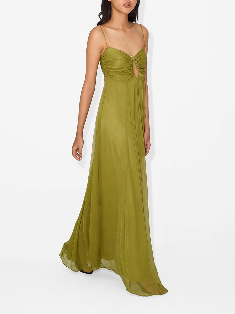 Aurohaya Camélia Spaghetti Strap Maxi Dress
