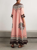 Aurohaya Unique Ethnic Oversized Printed Twill Maxi Dress