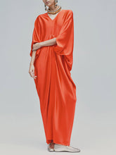 Elegant V-neck Satin Robe Maxi Dress
