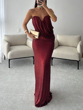 Elegant Off-the-shoulder Pleated Maxi Dress