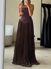 Elegant Off-The-Shoulder Draped Evening Maxi Dress