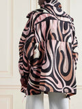 Unique Pattern Print Oversized Loose Jacket