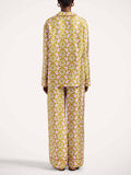 Exquisite Satin Floral Print Long-sleeved Pajama Set