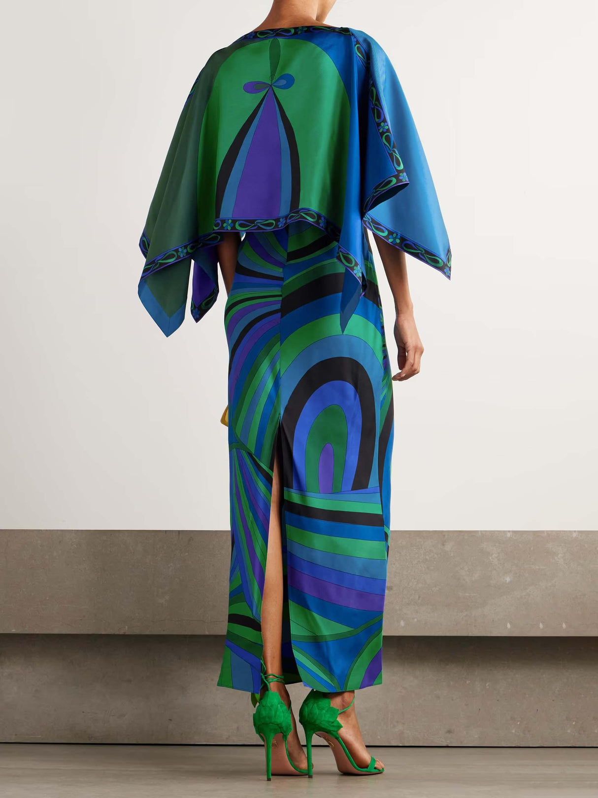 Aurohaya Unique Irregular Layered Printed Maxi Dress