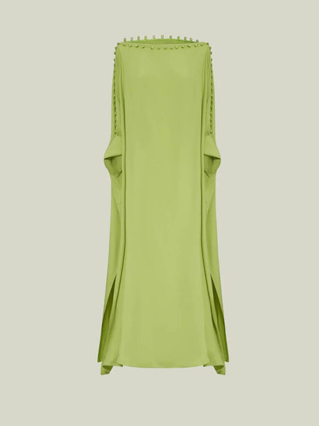 Aurohaya Casual Button-Detail Off-Shoulder Slit Maxi Dress