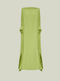 Casual Button-Detail Off-Shoulder Slit Maxi Dress