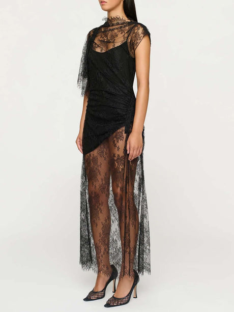 Aurohaya Elegant Lace Irregular Sleeve Maxi Dress