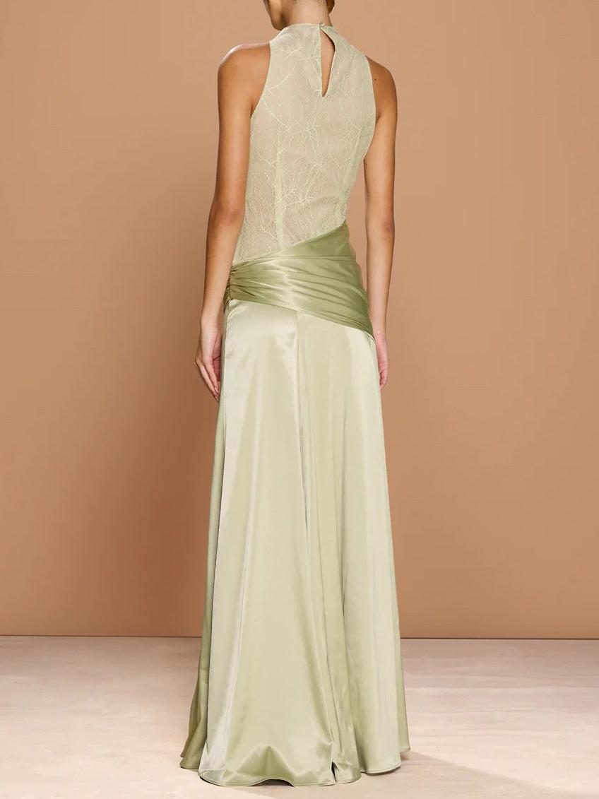 Aurohaya Elegant Lace Sheath Maxi Dress