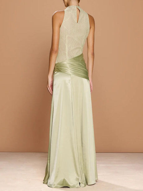 Aurohaya Elegant Lace Sheath Maxi Dress