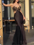 Aurohaya Exquisite Lace Cutout Mermaid Evening Gown Dress