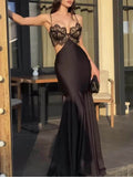 Exquisite Lace Cutout Mermaid Evening Gown Dress