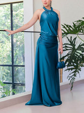 Elegant Backless Tie-Neck Party Maxi Dress