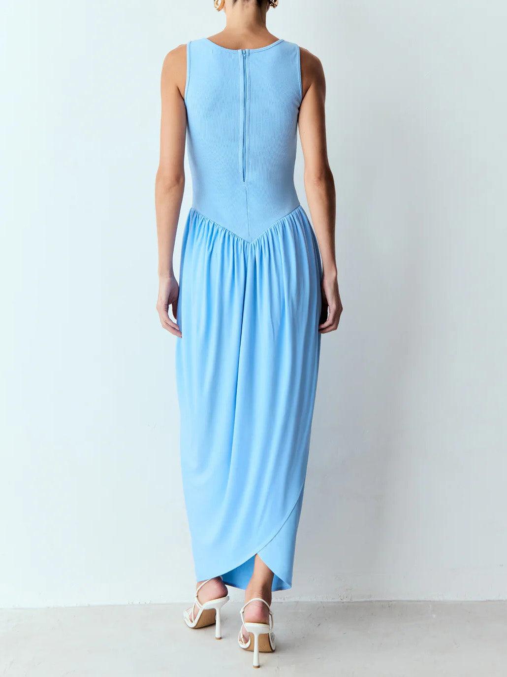 Aurohaya Casual Fashion Pleated Tulip Maxi Dress