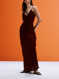 Exquisite Mango Ruffle Front Maxi Dress