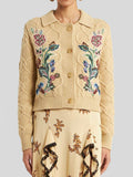 Rose Embroidered Knitted Cardigan