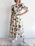 Effortless Artistic Bird Print Bodycon Dress