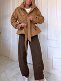 Fashionable Street-style Cropped Trench Coat