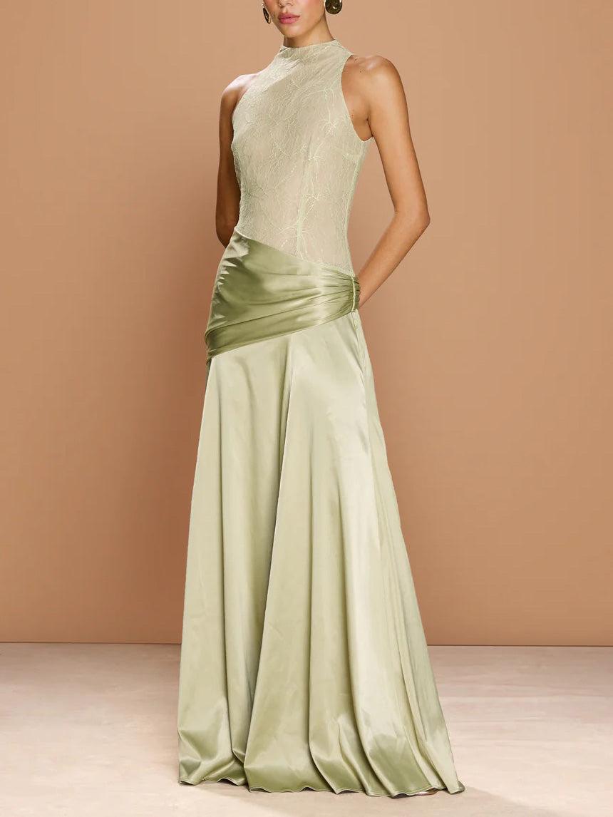 Aurohaya Elegant Lace Sheath Maxi Dress