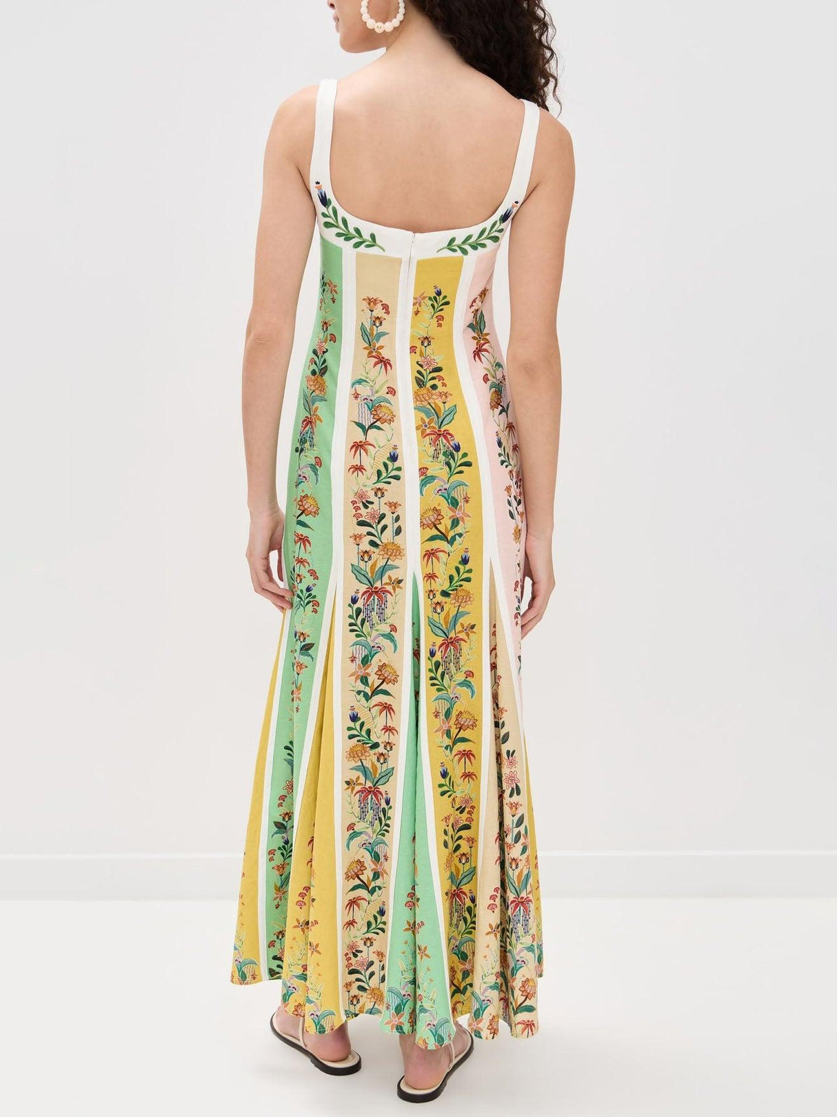 Aurohaya Casual Patchwork Floral Print A-line Maxi Dress