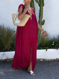 Bohemian Backless Slit Vacation Maxi Dress