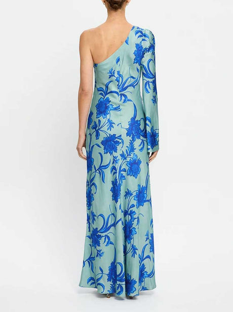 Aurohaya Elegant One-shoulder Floral Eye-catching Slim-fit Maxi Dress