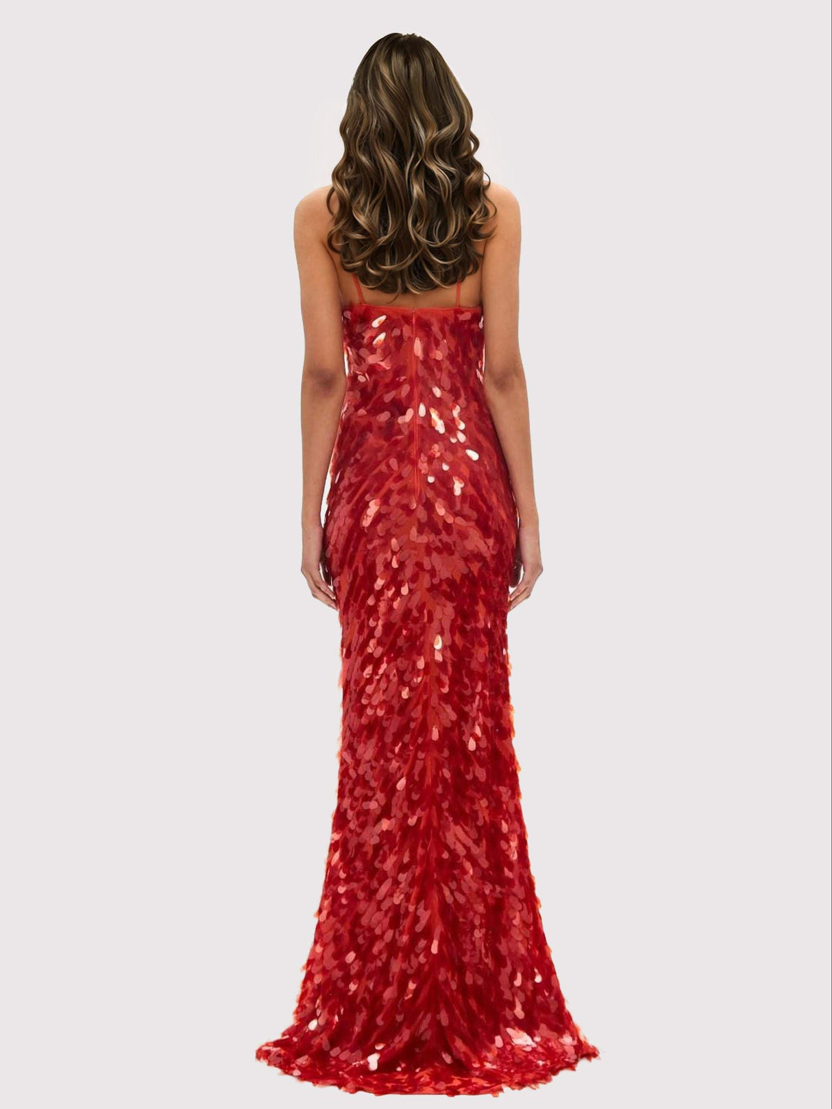 Aurohaya The Red Sapphire Sequin Maxi Dress