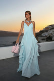 Delicate Glamour in Motion Layered Patchwork Ruched Party Maxi Dress