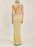 Exquisite Asymmetric Open Back Knitted Maxi Dress