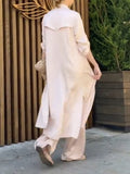 Elegant Lightweight Longline Satin Trench Coat
