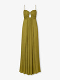 Elegant Metal Hollow Design Back Smocked A-line Slip Maxi Dress