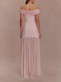 Elegant Floral-Embellished Strapless Bodycon Maxi Dress