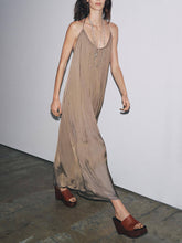 Elegant Pleated V-Neck Halter Maxi Dress