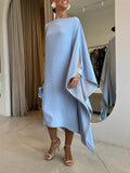 Elegant Two-Tone Cave Midi Dress