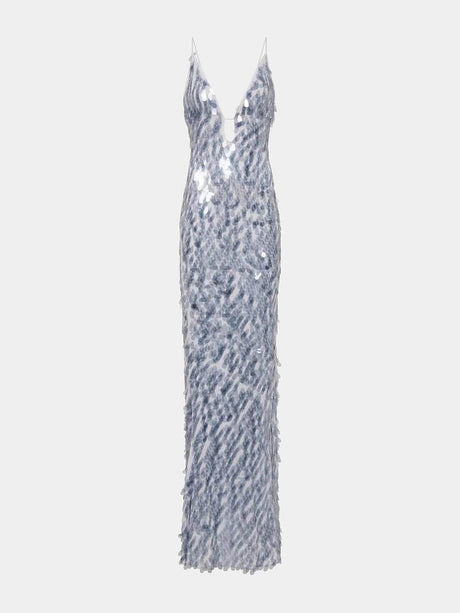 Aurohaya Elegant Sequined V-Neck Fitted Party Maxi Dress