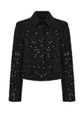 Retro Sequin Circle Cropped Jacket