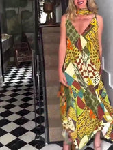 Aurohaya Unique Printed Irregular Hem Dress Printed