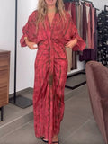 Casual Bohemian Kimono-Inspired Tie-Dye Waisted Maxi Dress