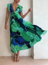 Aurohaya Pleated Sleeveless Lounge Dress Green