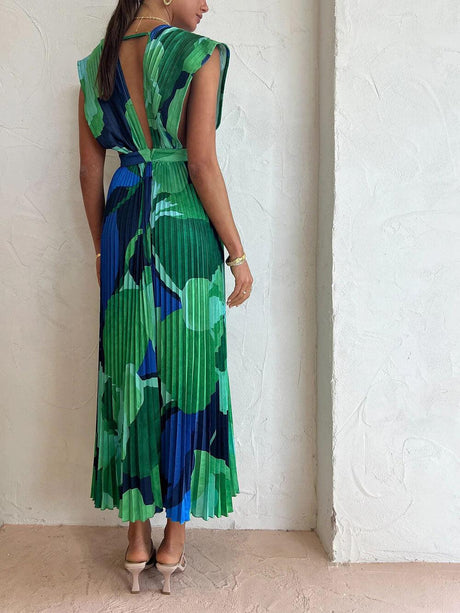 Aurohaya Pleated Sleeveless Lounge Dress