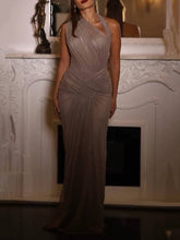 Hollow Design Pleated Maxi Dress