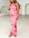 Printed Sleeveless Slim Fit Dress