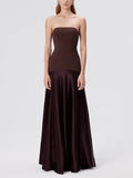 Elegant Satin One-Shoulder A-Line Maxi Dress