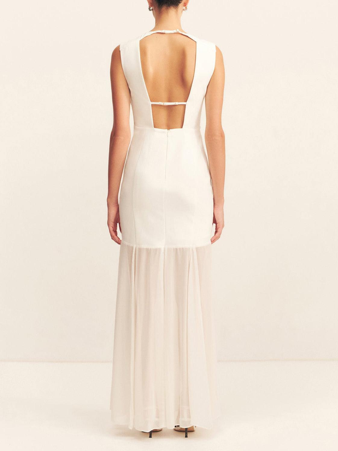 Aurohaya Elegant Casual Open Back Draped Maxi Dress