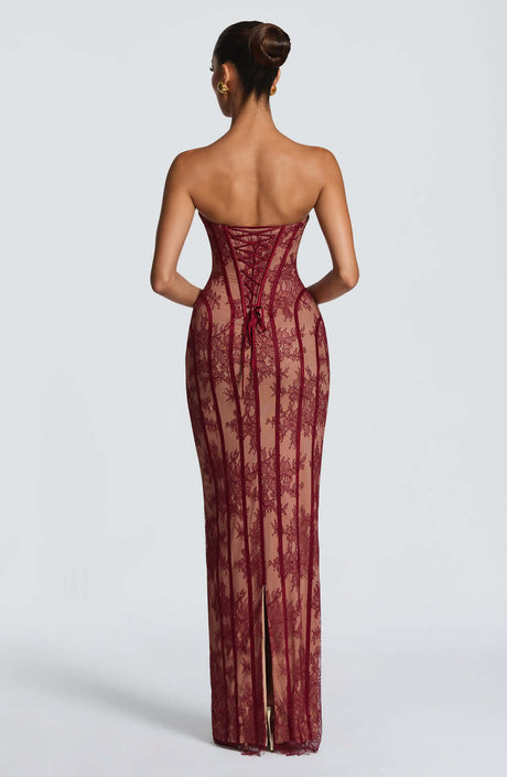 Aurohaya Constance Strapless Lace Maxi Dress | Pre-Sale