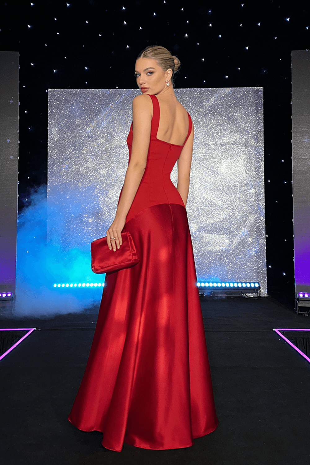 Aurohaya Zizanie Square Neck Sleeveless Maxi Dress