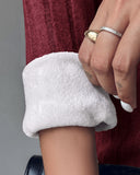 Polo V-Neck Long Sleeve Fleece Lined Bodycon Dress Slit Button Decor Ribbed Mini Dress