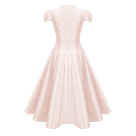 Aurohaya Aventin Pink Godet Design Midi Dress
