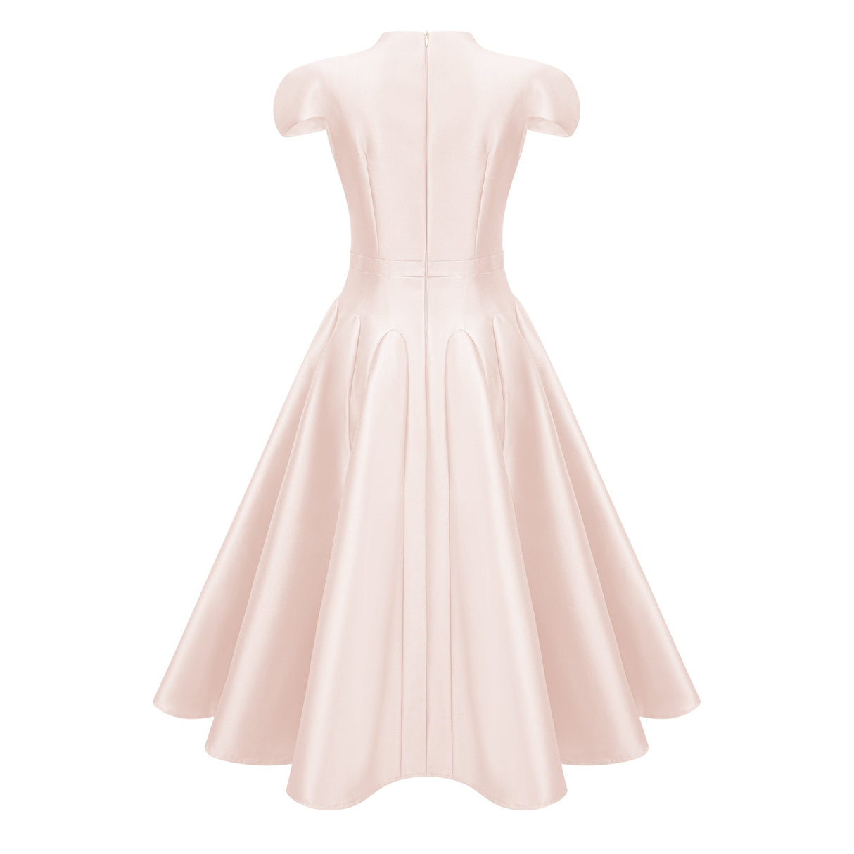 Aurohaya Aventin Pink Godet Design Midi Dress