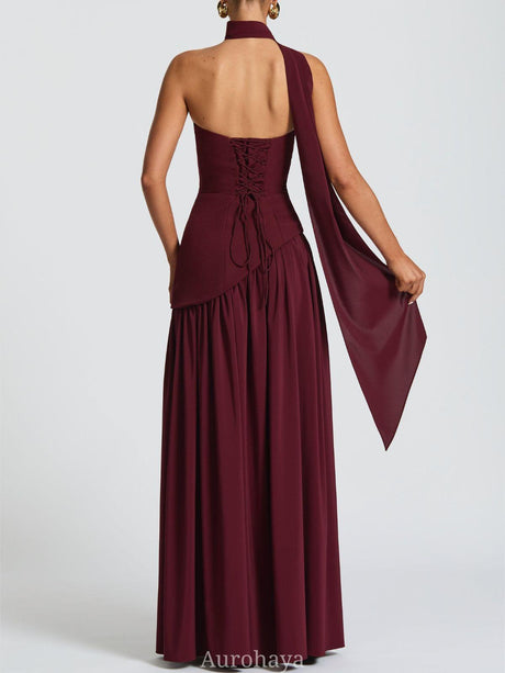 Aurohaya Solène Asymmetrical Maxi Gown